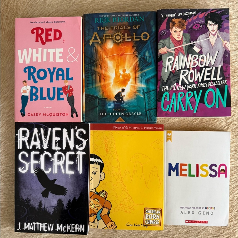 Six Young Adult Paperback Books Bundle Fiction Fantasy